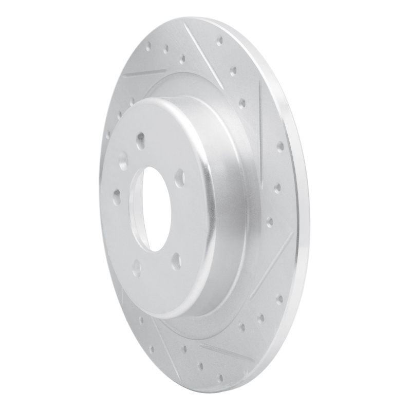 Buick Envision Brake Rotor (1) - Rear Right - R1 Concepts - Drilled & Slotted - Silver - `16-`18